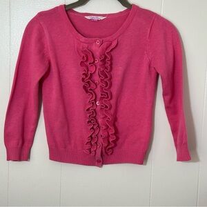 Ruffle Butts 6 small pink ruffled cardigan sweater girls